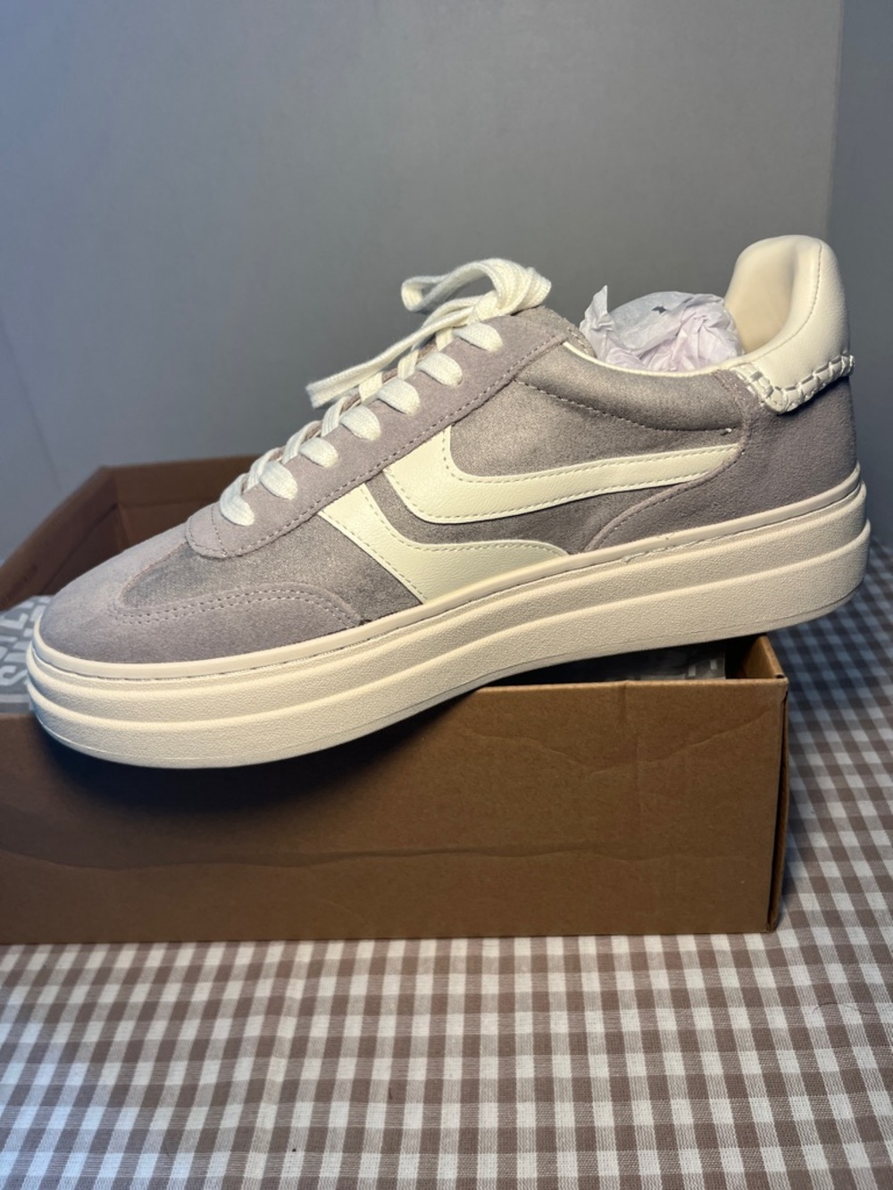 Steve Madden Gray Suede Dodge Sneakers NEW Women's size 10